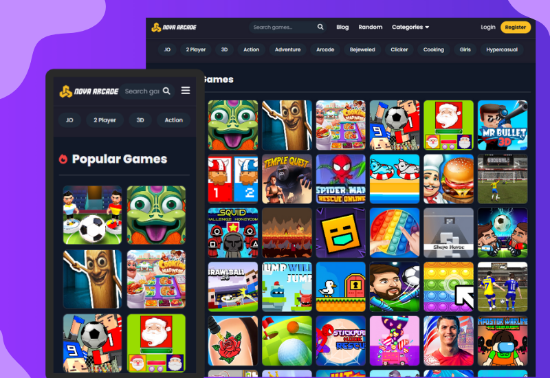 Nova Arcade Dark Theme Frontend